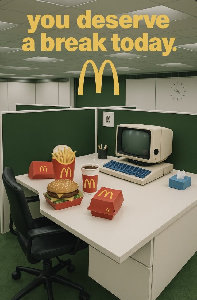 a computer and fast food boxes on a desk